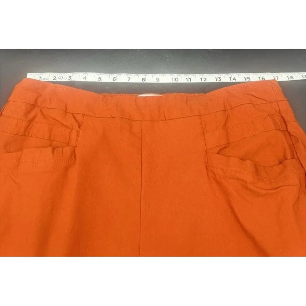 Nanette Lepore‎ Womens Burnt Orange Pull On Ankle Pants XL Casual Colorful